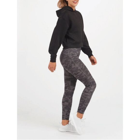 Spanx Women’s Heather Camo Print Pull-On Leggings Black & Gray - Picture 1 of 8